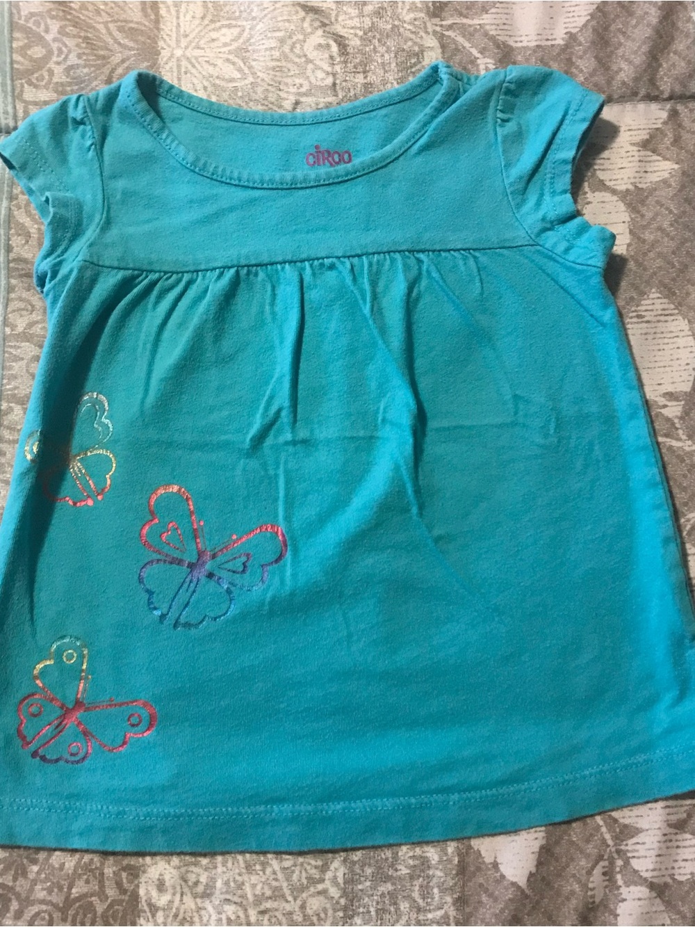 Circo Toddler girls turquoise butterfly sleeveless top shirt Size 18M